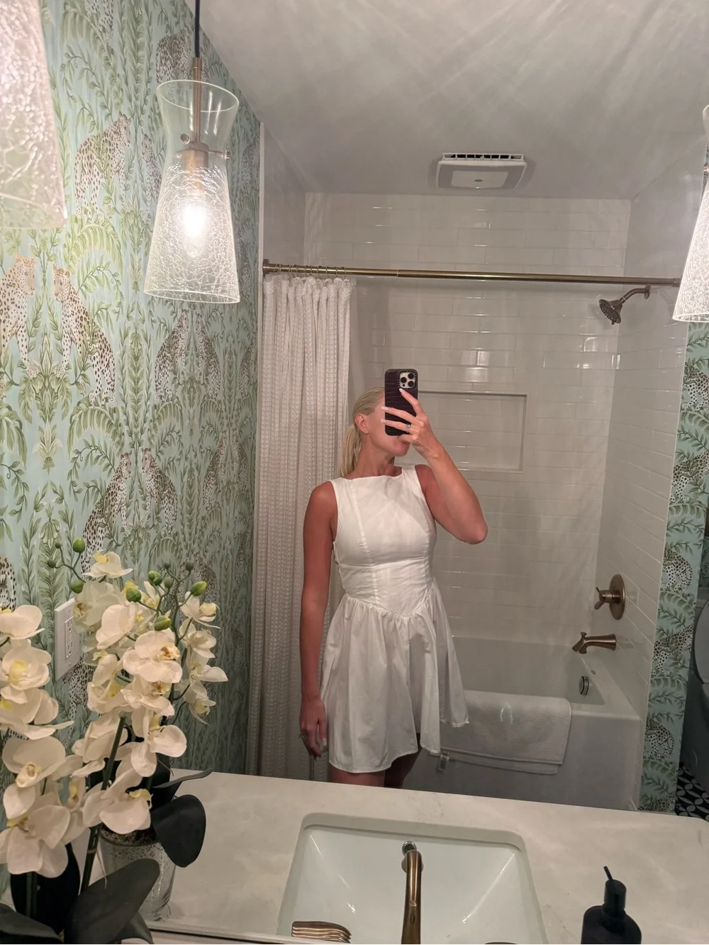 wild fable White Sleeveless A-Line Shower Curtain Style